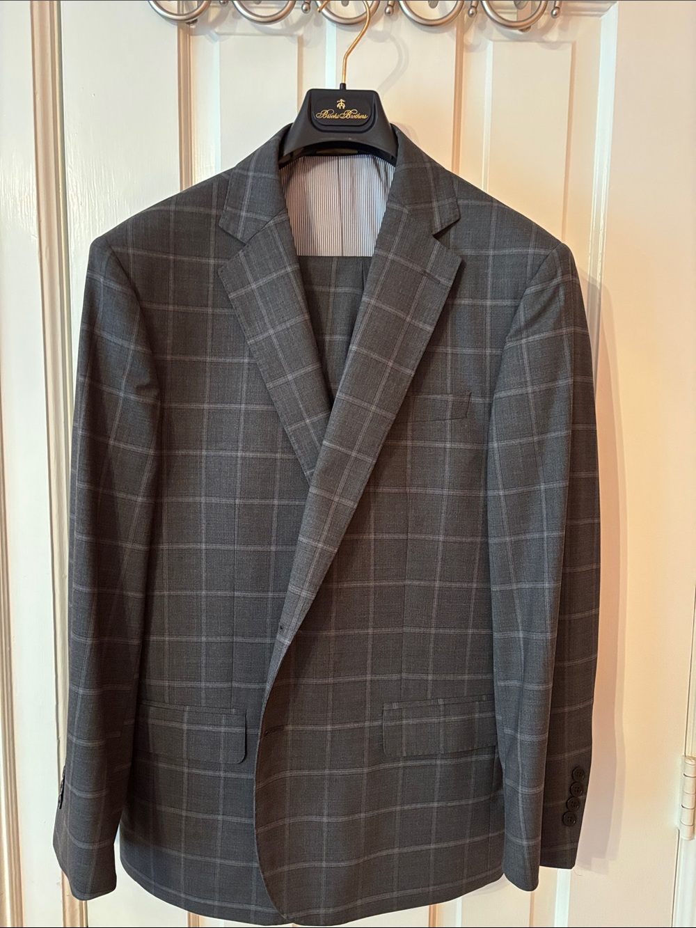Brooks Brothers Gray Windowpane Suit Jacket